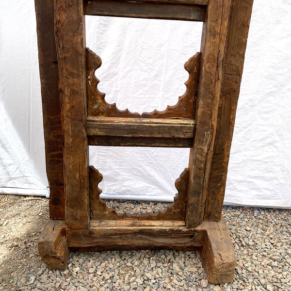 Large Indian Carved Teak Haveli Window Frame