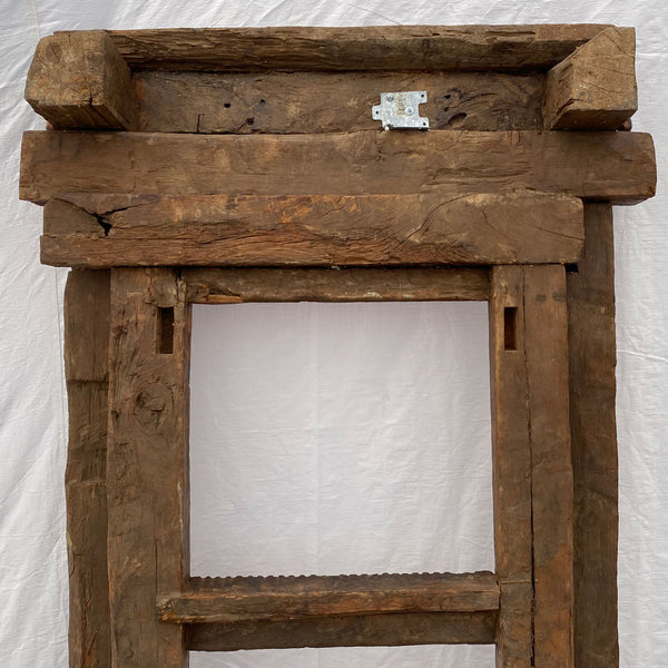 Large Indian Carved Teak Haveli Window Frame