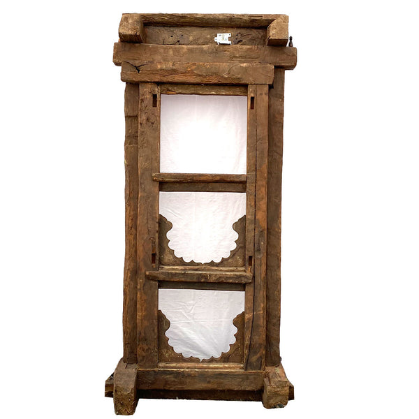 Large Indian Carved Teak Haveli Window Frame