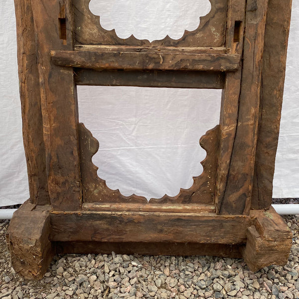 Large Indian Carved Teak Haveli Window Frame