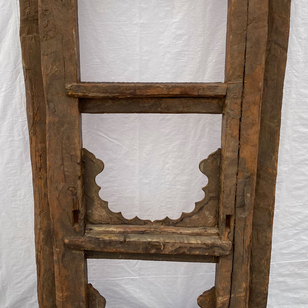 Large Indian Carved Teak Haveli Window Frame