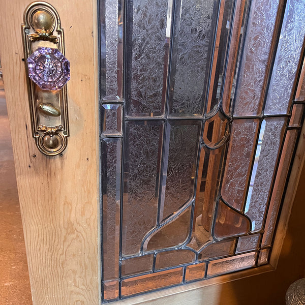 American Prairie School Zinc, Beveled Glass and Painted Pine Single Exterior Door