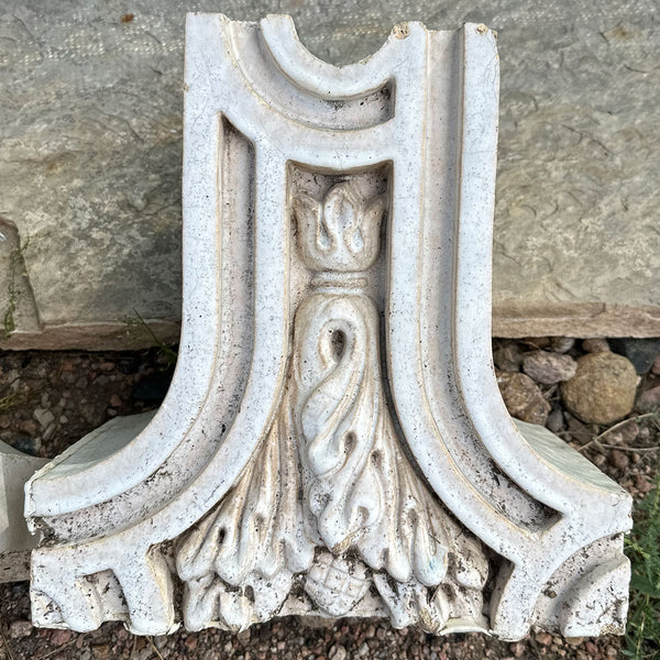 Pair American Belmar Mansion White Glazed Terracotta Architectural Fragments