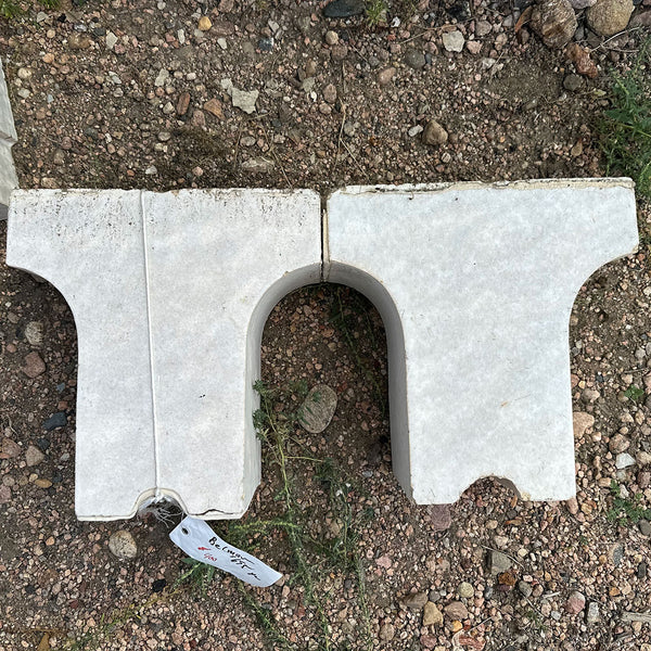 Pair American Belmar Mansion White Glazed Terracotta Architectural Fragments