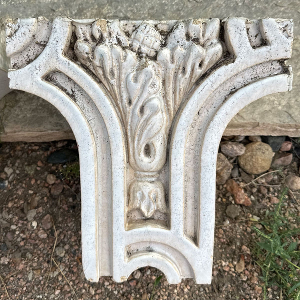 Pair American Belmar Mansion White Glazed Terracotta Architectural Fragments