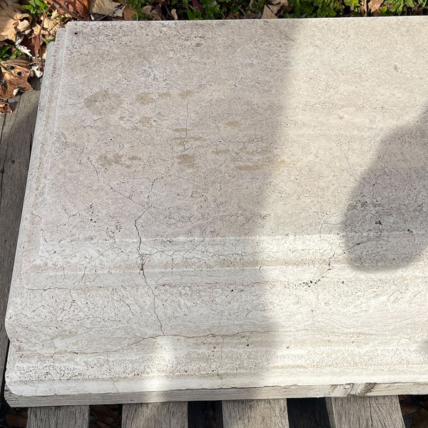 Lot 0430 | Pair of French Travertine Stone Square Architectural Pedestal Bases
