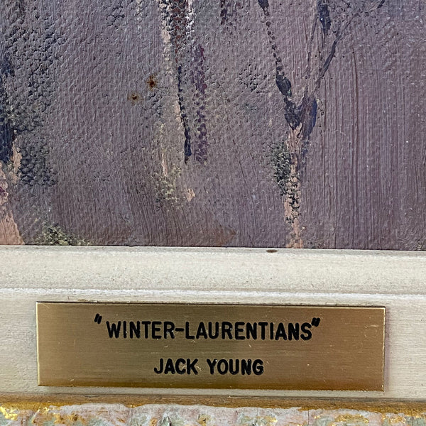 JACK YOUNG Oil on Canvas Board Painting, Winter in the Laurentians