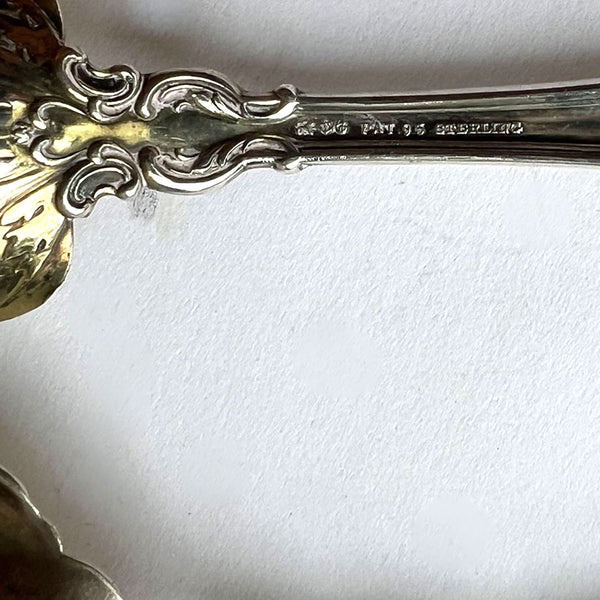 Small American Gorham Chantilly Gilt Sterling Silver Sugar Sifter Spoon