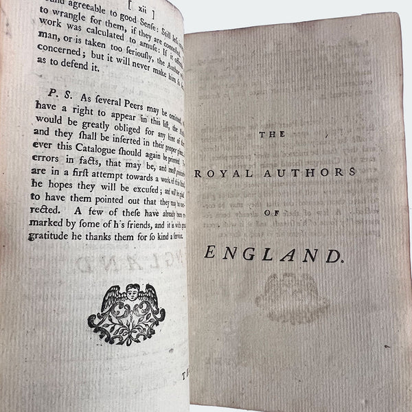 Book: A Catalogue of the Royal and Noble Authors of England by Horace Walpole