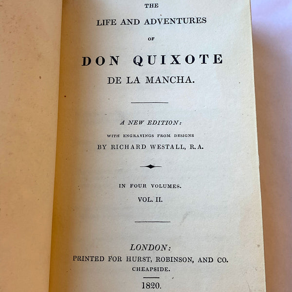 Set Books: The Life and Adventures of Don Quixote by Miguel de Cervantes, Vol I-IV