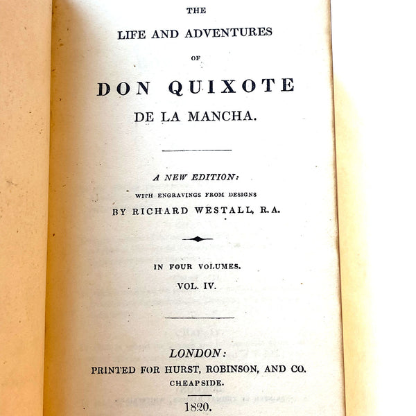 Set Books: The Life and Adventures of Don Quixote by Miguel de Cervantes, Vol I-IV