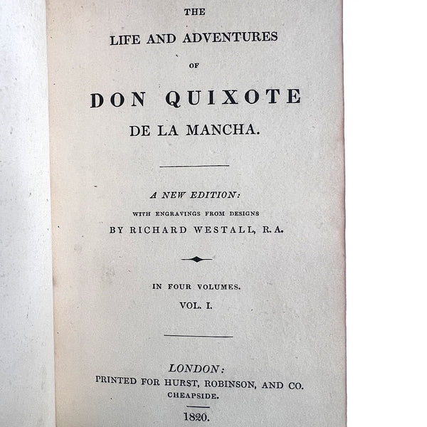Set Books: The Life and Adventures of Don Quixote by Miguel de Cervantes, Vol I-IV
