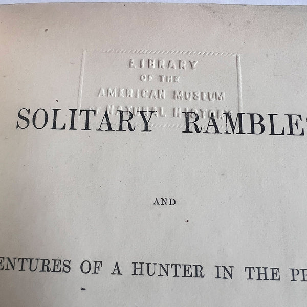 Book: Solitary Rambles and Adventures of a Hunter by John Palliser