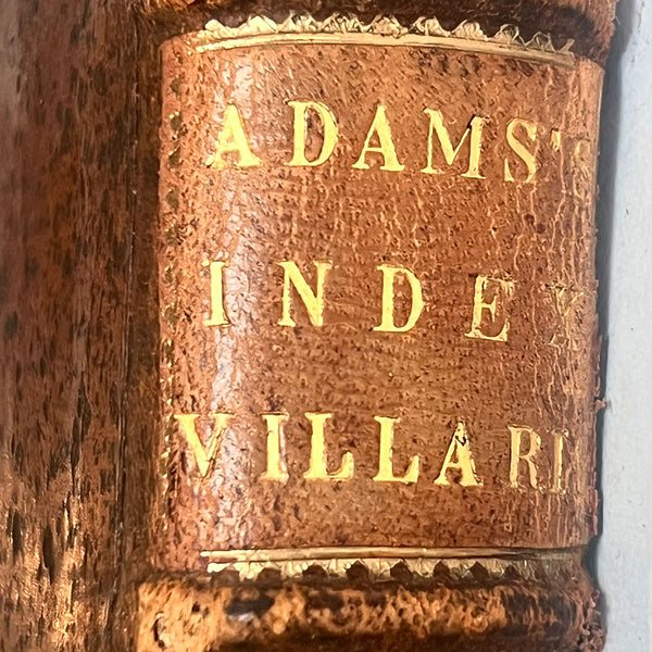 Leather Bound Book: Index Villaris by John Adams, 2nd Edition