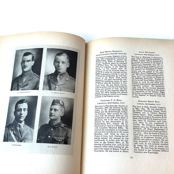 First Edition Book: Memorial of the Great War 1914-1918, A Record of Service