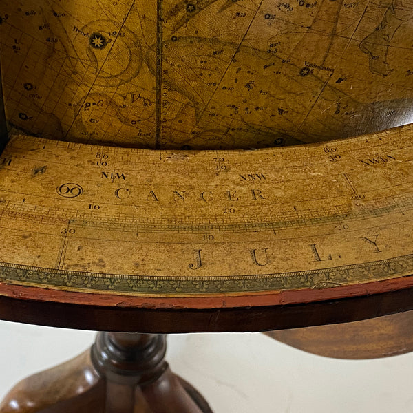Large Pair of English J. & W. Cary George III Mahogany Library Floor Globes
