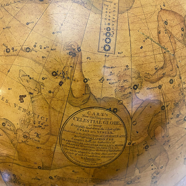 Large Pair of English J. & W. Cary George III Mahogany Library Floor Globes