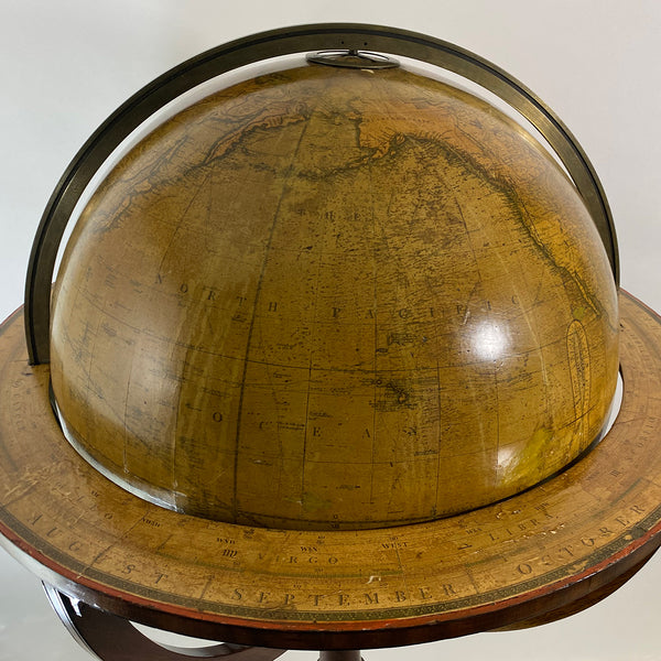 Large Pair of English J. & W. Cary George III Mahogany Library Floor Globes