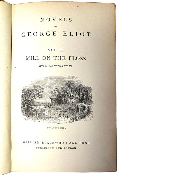 Set of Six English Leather Books: Works of George Eliot