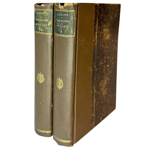 Set of Two French Books: Philosophie De L'Art by Hippolyte-Adolphe Taine