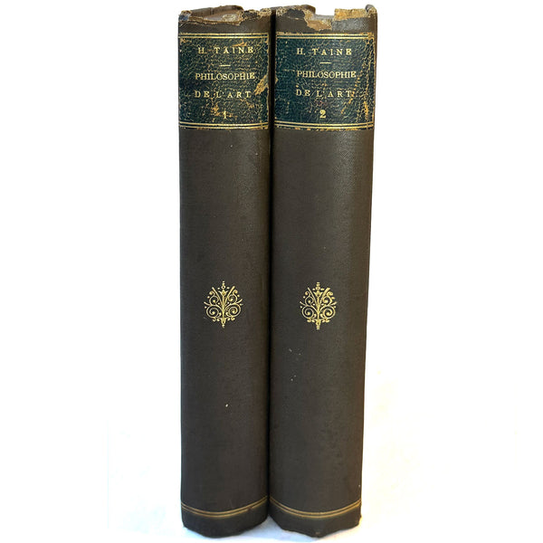 Set of Two French Books: Philosophie De L'Art by Hippolyte-Adolphe Taine