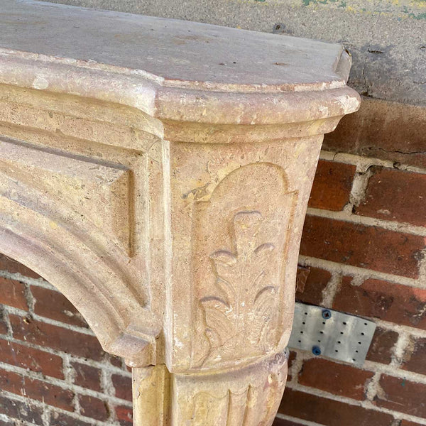 French Louis XIV Bourguignon Stone Fireplace Surround