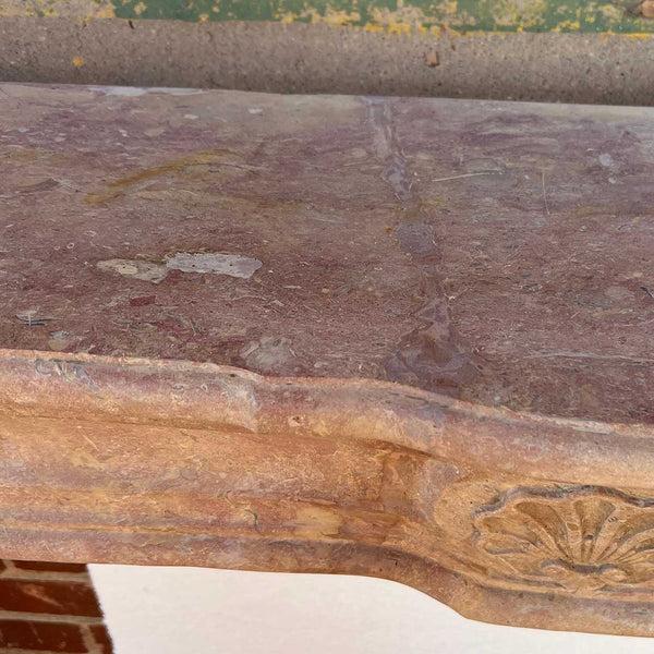French Louis XIV Bourguignon Stone Fireplace Surround