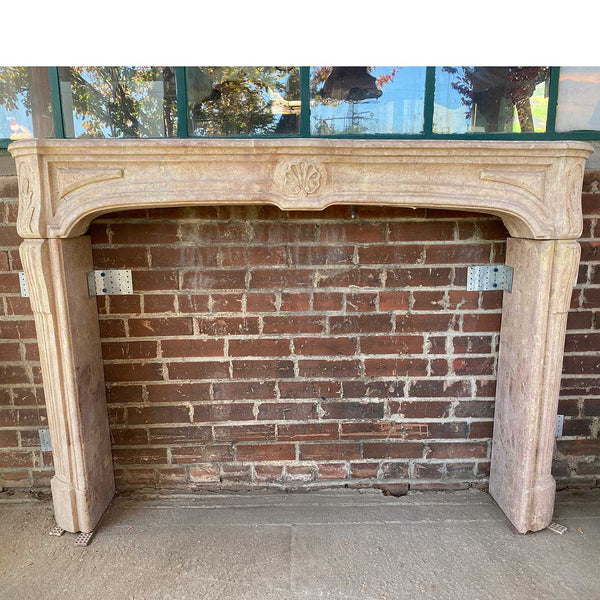 French Louis XIV Bourguignon Stone Fireplace Surround
