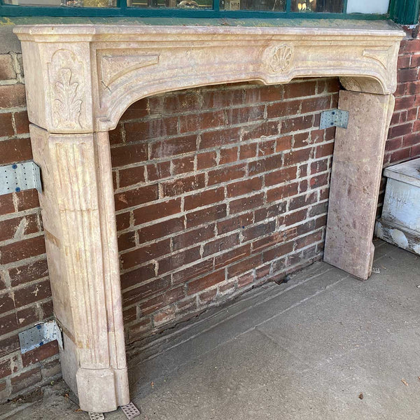 French Louis XIV Bourguignon Stone Fireplace Surround