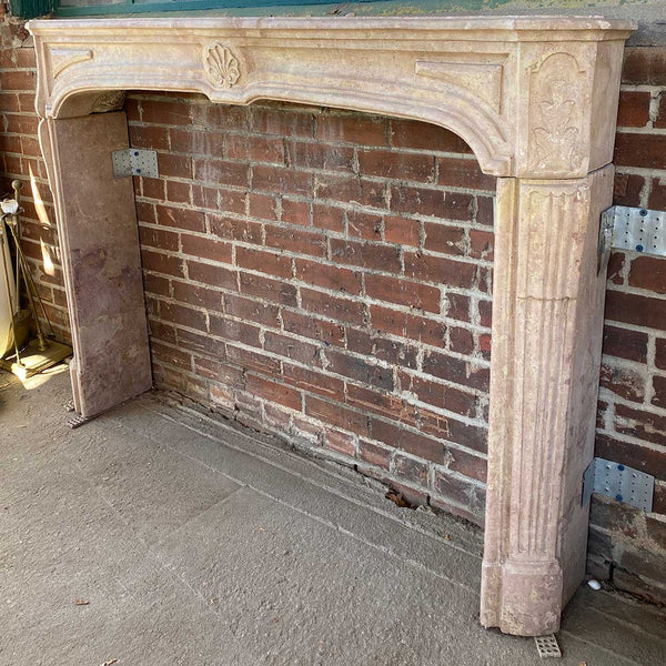French Louis XIV Bourguignon Stone Fireplace Surround