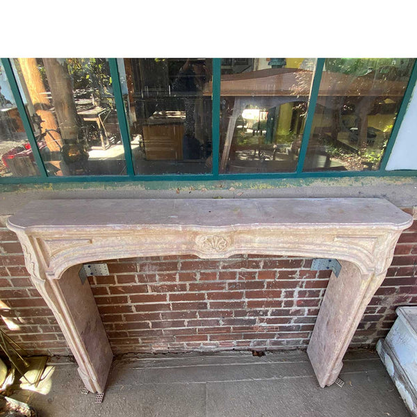 French Louis XIV Bourguignon Stone Fireplace Surround