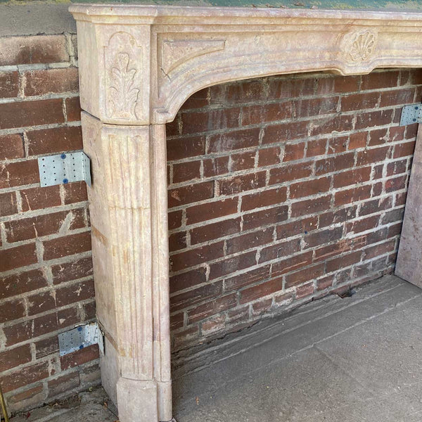 French Louis XIV Bourguignon Stone Fireplace Surround