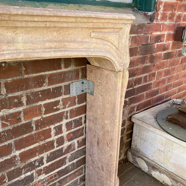 French Louis XIV Bourguignon Stone Fireplace Surround