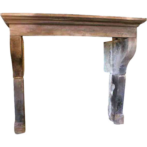 Lot 0433 | Large French Louis XIII Limestone Fireplace Surround Mantel