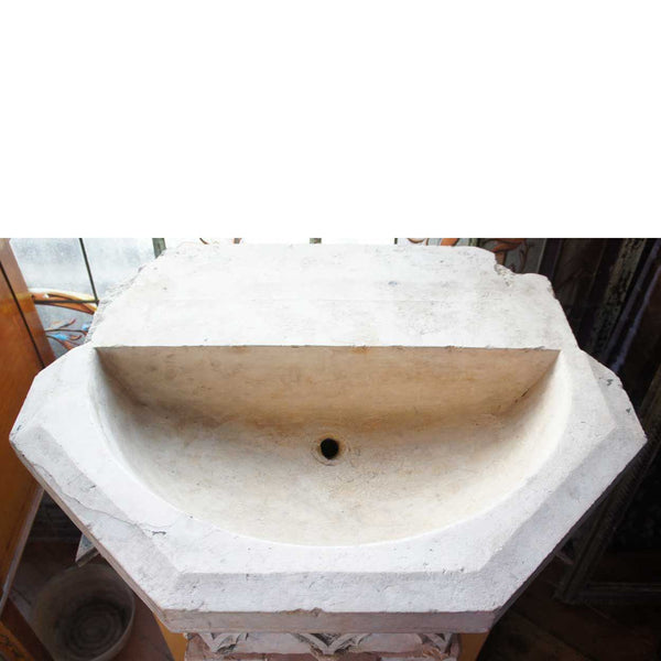 French Gothic Revival Hard Stone Fountain Pedestal Basin