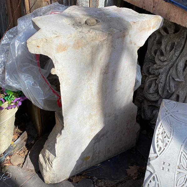 French Gothic Revival Hard Stone Fountain Pedestal Basin