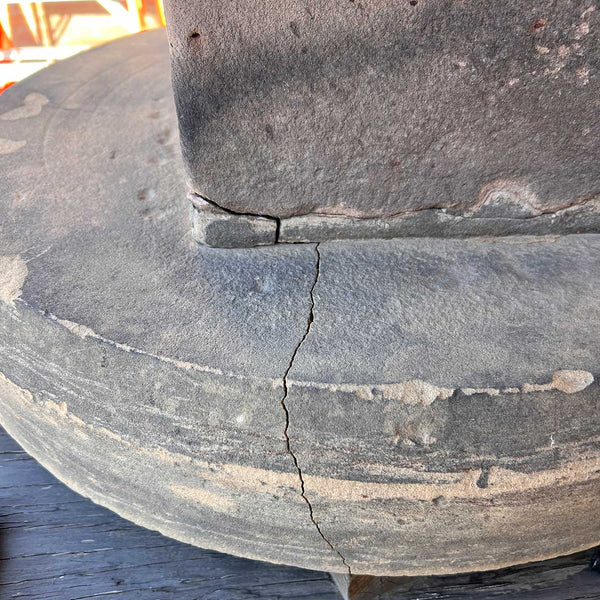 Lot 0318 | Rare Scottish Yorkstone and Bronze Vertical Garden Sundial Pedestal