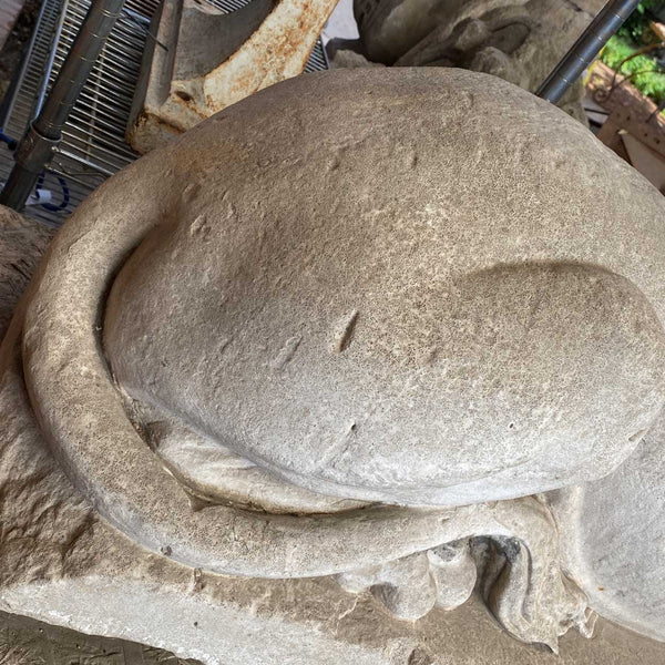 Pair of French Louis XVI Limestone Sphinx Garden Statues