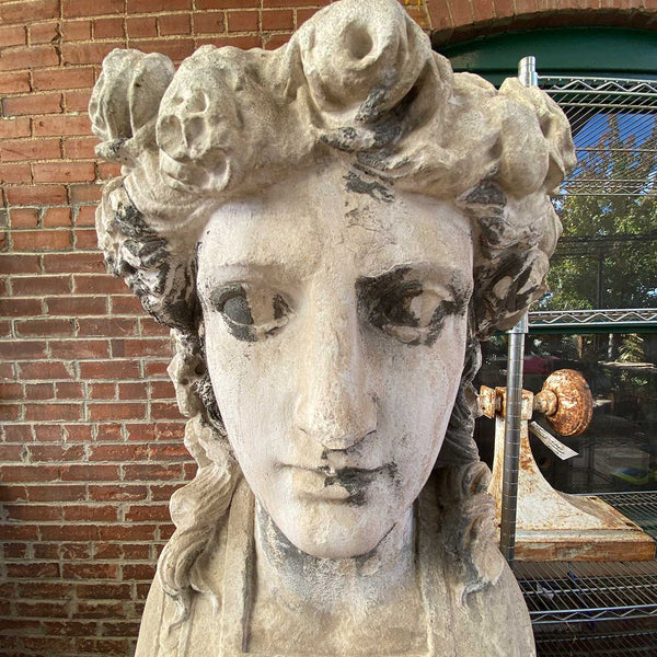 Pair of French Louis XVI Limestone Sphinx Garden Statues