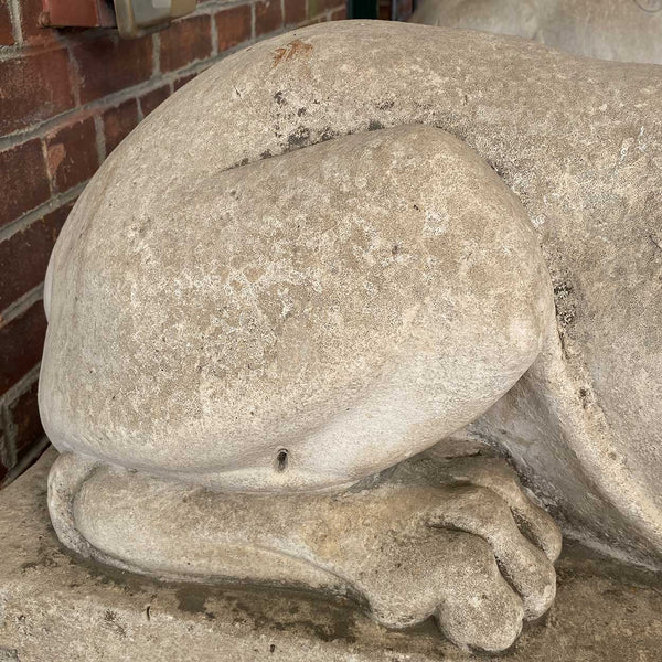Pair of French Louis XVI Limestone Sphinx Garden Statues