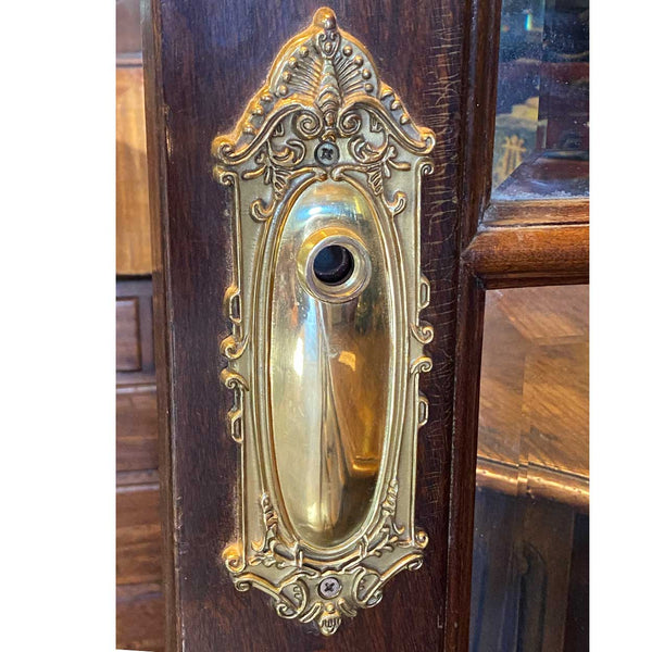 Vintage Solid Mahogany and Beveled Mirrored Interior Single French Door