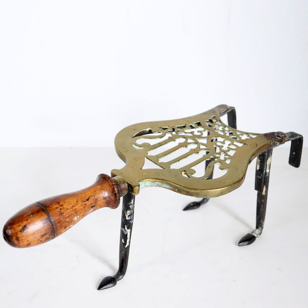 Lot 0413 | English Victorian Reticulated Brass Flat Iron Trivets (3)