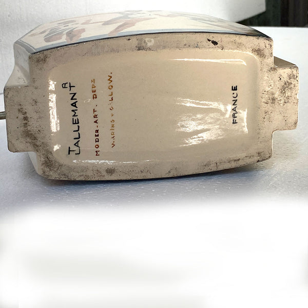 French ROBERT LALLEMANT for Waring & Gillow Earthenware 100 Yards Table Lamp