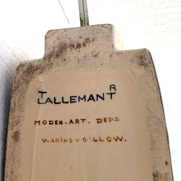 French ROBERT LALLEMANT for Waring & Gillow Earthenware 100 Yards Table Lamp