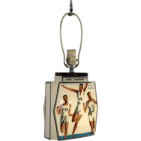 French ROBERT LALLEMANT for Waring & Gillow Earthenware 100 Yards Table Lamp