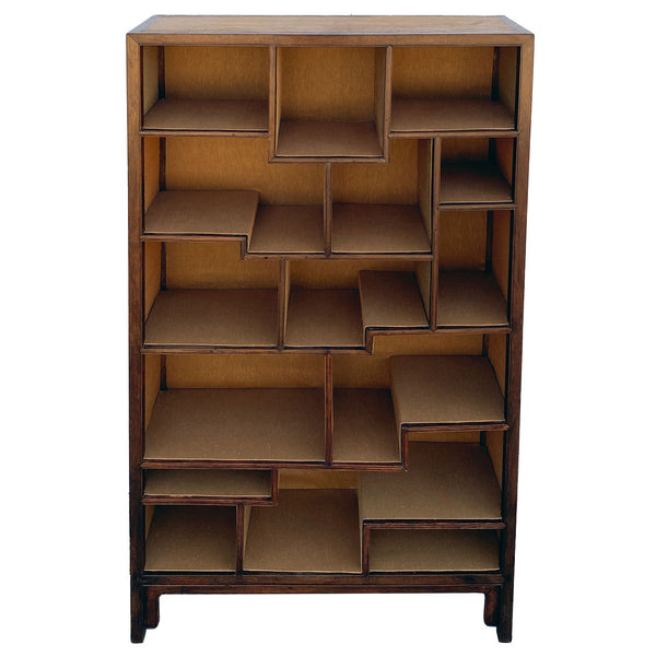 Chinese Qing Rosewood, Kiriwood Silk Lined Open Display Shelf