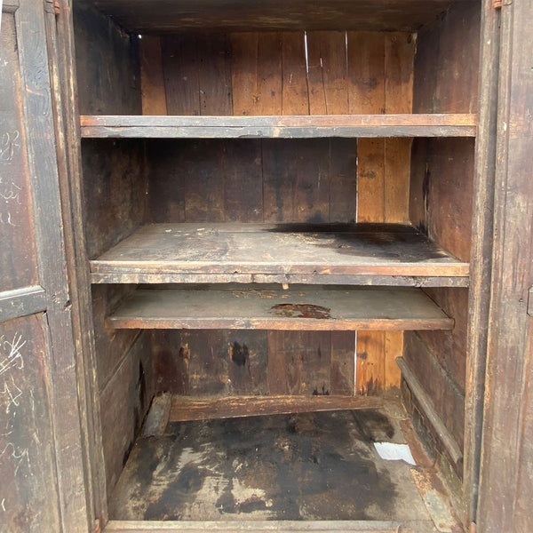 Early Portuguese 17th Century Iron Mounted Chestnut Cupboard