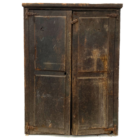 Early Portuguese 17th Century Iron Mounted Chestnut Cupboard