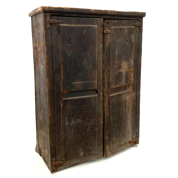 Early Portuguese 17th Century Iron Mounted Chestnut Cupboard