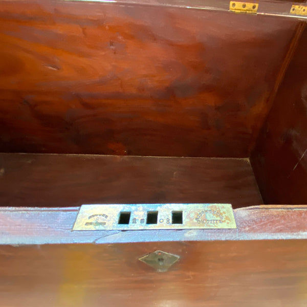 Large Anglo Indian Solid Mahogany Campaign Blanket Chest on Stand